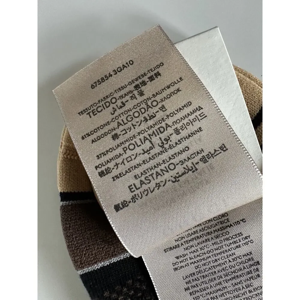 NWT Gucci GG Black/Beige Socks Size XS (16-18 cm) Made in Italy 675854